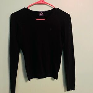 Ralph Lauren Black V-Neck Sweater. Small.